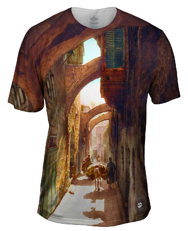 Men's tie - dye t - shirts with a bohemian styleLewis Larsson - "Via Dolorosa, Jerusalem" (1919) Men's tie - dye t - shirts with a bohemian styleLewis Larsson - "Via Dolorosa, Jerusalem" (1919)