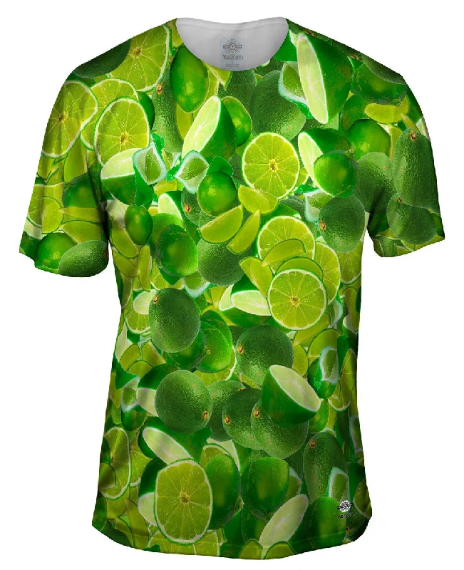Men's short - sleeve linen t - shirts for summer beach outingsLimes Jumbo