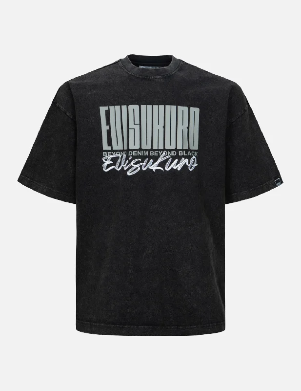 Men's organic cotton crew - neck t - shirts for everyday comfortLogo and Slogan Print Oversized Pigment Dye T-Shirt Men's organic cotton crew - neck t - shirts for everyday comfortLogo and Slogan Print Oversized Pigment Dye T-Shirt