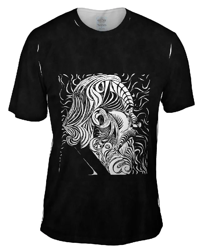 Men's short - sleeve linen t - shirts for summer beach outingsM.C.Escher - "Portrait of a Man" (1920) Men's short - sleeve linen t - shirts for summer beach outingsM.C.Escher - "Portrait of a Man" (1920)