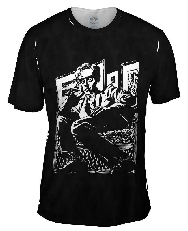 Men's printed Hawaiian t - shirts for tropical vacationsM.C.Escher - "Self Portrait in a Chair" (1920) Men's printed Hawaiian t - shirts for tropical vacationsM.C.Escher - "Self Portrait in a Chair" (1920)