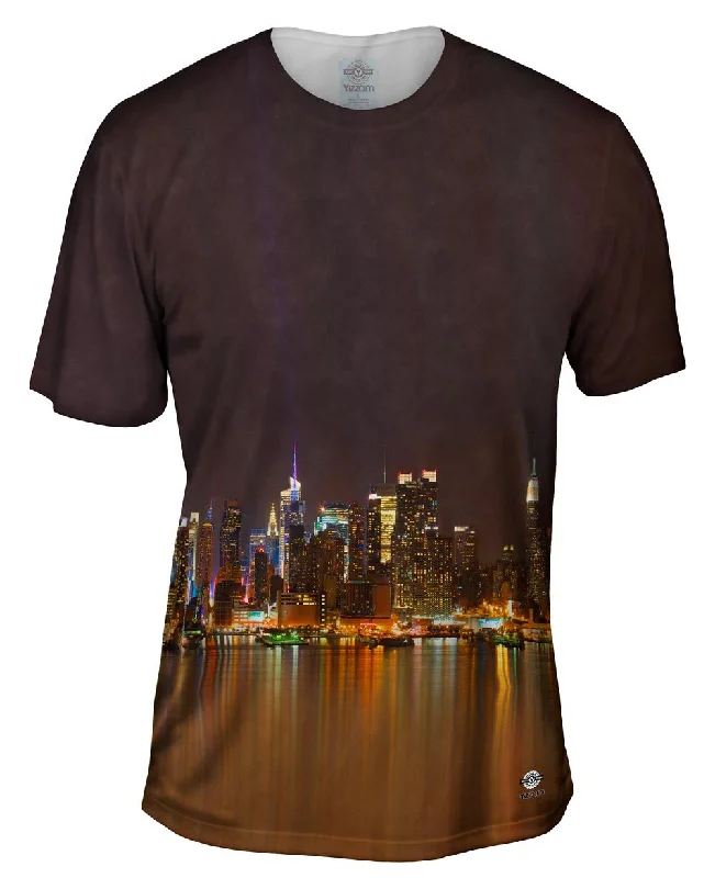 Men's organic cotton crew - neck t - shirts for everyday comfortManhattan New York Midtown Skyline Men's organic cotton crew - neck t - shirts for everyday comfortManhattan New York Midtown Skyline