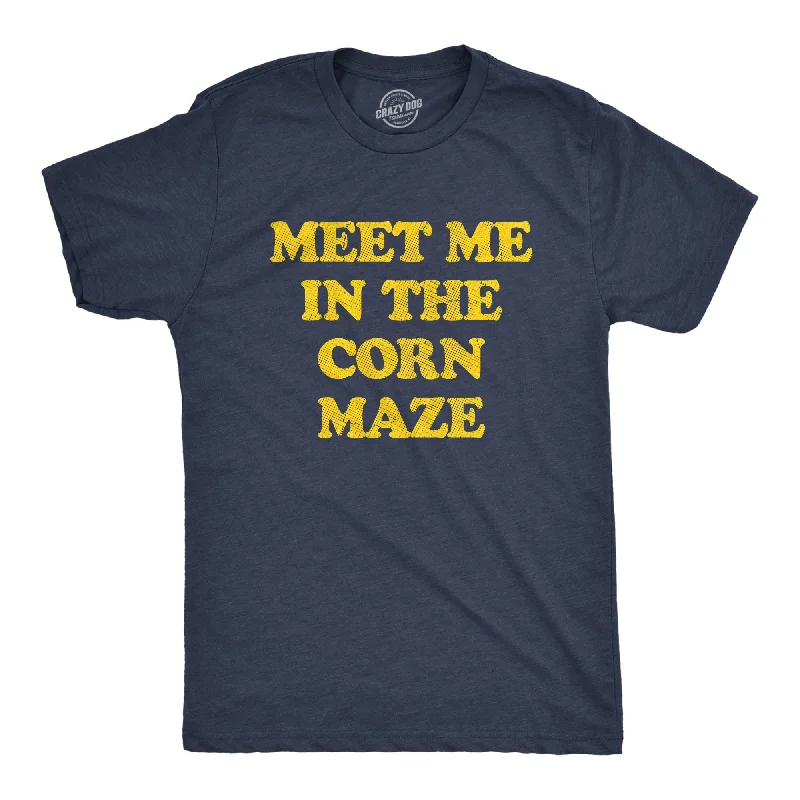 Men's mock - neck t - shirts with a modern and sleek styleMeet Me In The Corn Maze Men's T Shirt Men's mock - neck t - shirts with a modern and sleek styleMeet Me In The Corn Maze Men's T Shirt