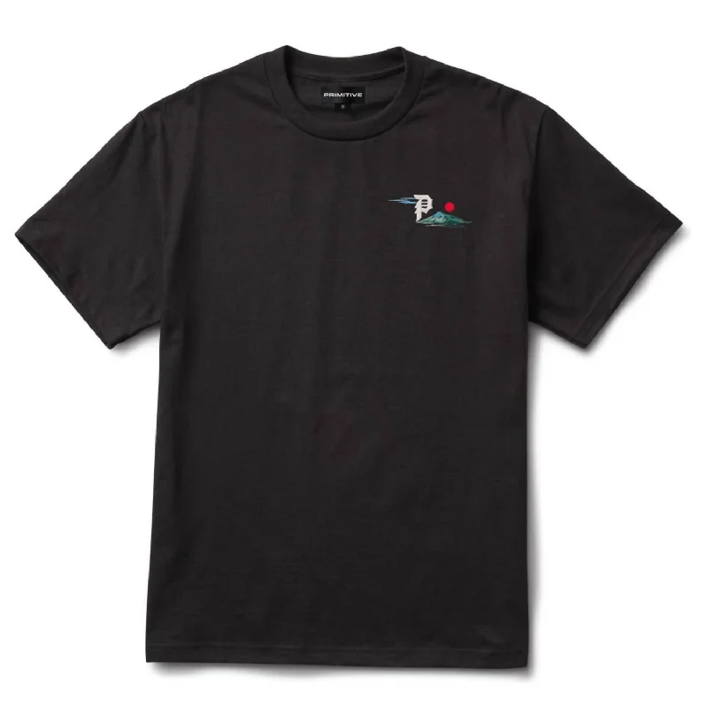 Men's short - sleeve linen t - shirts for summer beach outingsMen's Fuji Heavyweight T-Shirt In Black Men's short - sleeve linen t - shirts for summer beach outingsMen's Fuji Heavyweight T-Shirt In Black