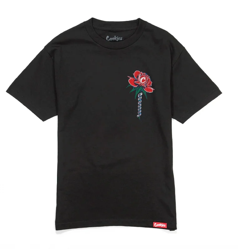 Men's long - sleeve henley t - shirts with button - down placketsMen's Rose Buds T-Shirt In Black Men's long - sleeve henley t - shirts with button - down placketsMen's Rose Buds T-Shirt In Black