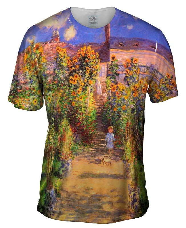 Men's v - neck muscle t - shirts for a body - building aestheticMonet -"Garden at Vetheuil" (1880) Men's v - neck muscle t - shirts for a body - building aestheticMonet -"Garden at Vetheuil" (1880)