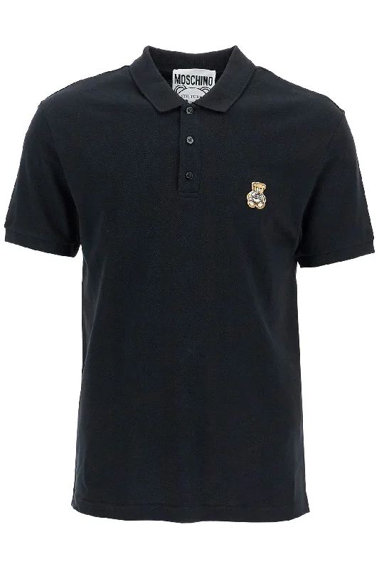 Men's organic cotton crew - neck t - shirts for everyday comfortMoschino Men's Polo Shirt With Teddy Bear Application Men's organic cotton crew - neck t - shirts for everyday comfortMoschino Men's Polo Shirt With Teddy Bear Application