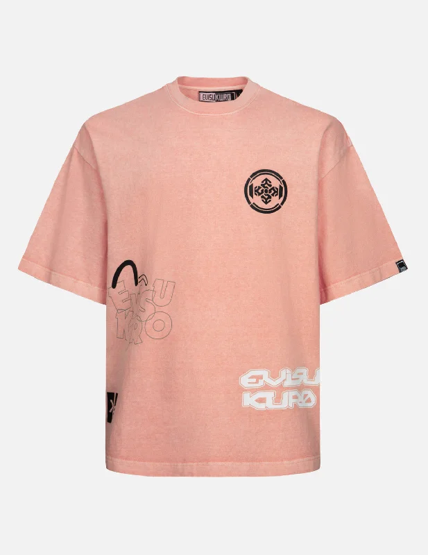 Men's moisture - wicking athletic t - shirts for intense workoutsMulti Logo Print Oversized T-Shirt Men's moisture - wicking athletic t - shirts for intense workoutsMulti Logo Print Oversized T-Shirt