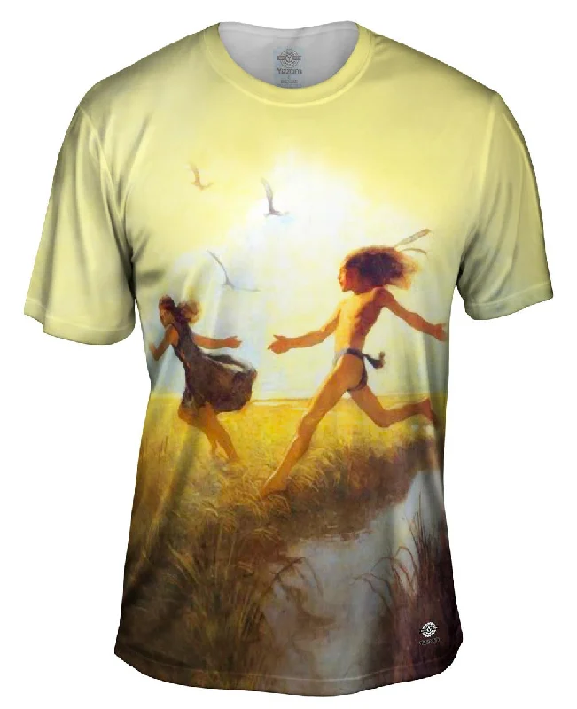 Men's moisture - wicking athletic t - shirts for intense workoutsN.C. Wyeth - "The children were playing at marriage-by-capture" Men's moisture - wicking athletic t - shirts for intense workoutsN.C. Wyeth - "The children were playing at marriage-by-capture"