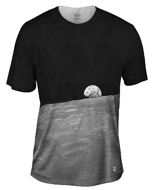 Men's ribbed t - shirts with a textured finish for added styleNASA Earth Rise Apollo 8 Men's ribbed t - shirts with a textured finish for added styleNASA Earth Rise Apollo 8
