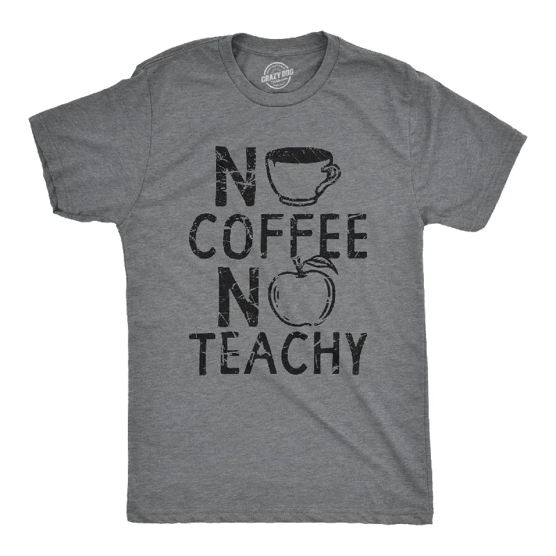 Men's short - sleeve linen t - shirts for summer beach outingsNo Coffee No Teachy Men's T Shirt Men's short - sleeve linen t - shirts for summer beach outingsNo Coffee No Teachy Men's T Shirt