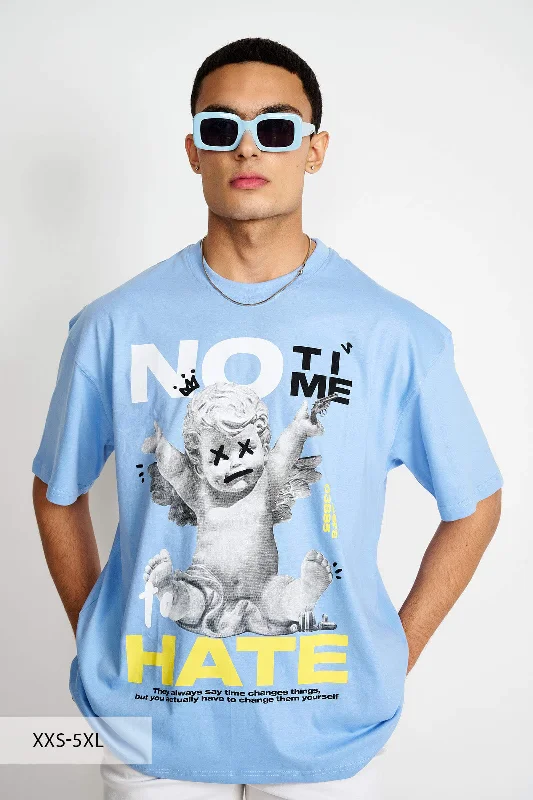 Men's distressed denim - look t - shirts with a rugged appealNo Hate Oversized T-Shirt Men's distressed denim - look t - shirts with a rugged appealNo Hate Oversized T-Shirt