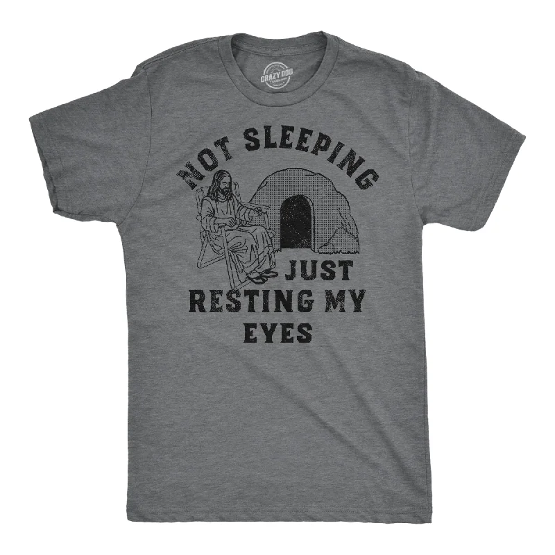 Men's polo t - shirts with a contrast collar for a preppy lookNot Sleeping Just Resting My Eyes Men's T Shirt Men's polo t - shirts with a contrast collar for a preppy lookNot Sleeping Just Resting My Eyes Men's T Shirt