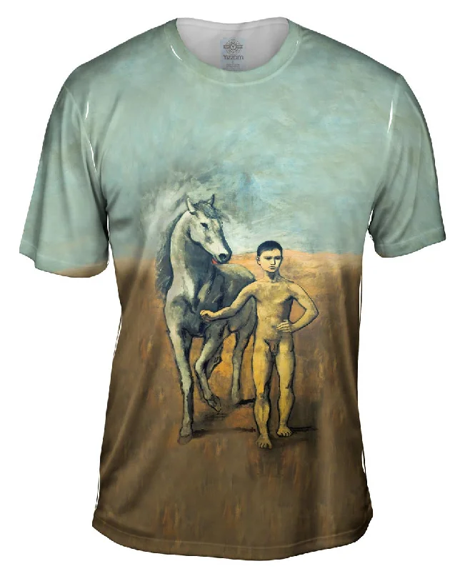 Men's tie - dye t - shirts with a bohemian stylePablo Picasso - "Boy Leading A Horse" (1905) Men's tie - dye t - shirts with a bohemian stylePablo Picasso - "Boy Leading A Horse" (1905)