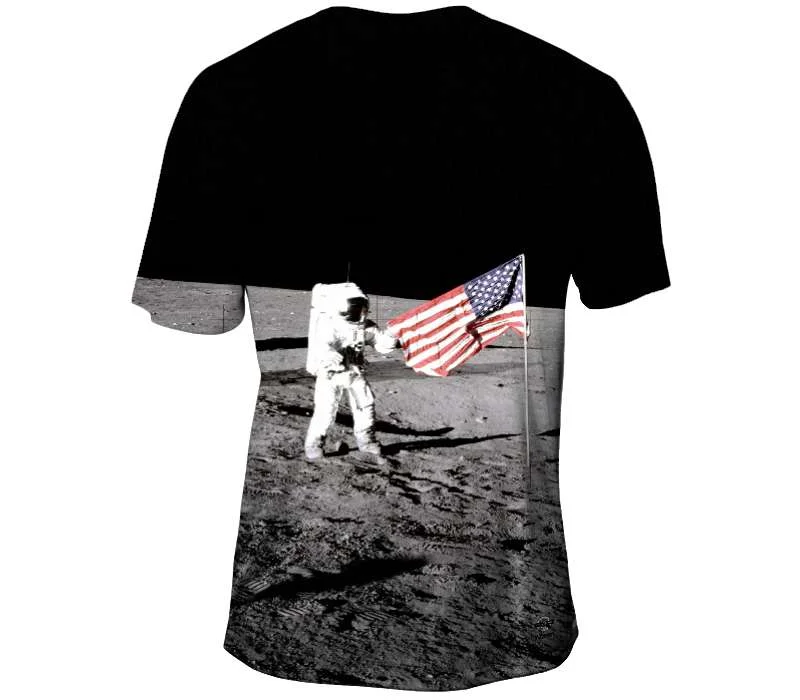 Men's moisture - wicking athletic t - shirts for intense workoutsPlanting the flag on the moon Men's moisture - wicking athletic t - shirts for intense workoutsPlanting the flag on the moon