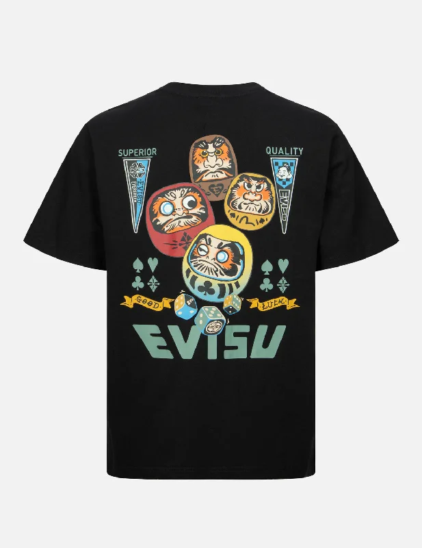 Men's printed Hawaiian t - shirts for tropical vacationsPlayful Daruma Print Regular Fit T-shirt Men's printed Hawaiian t - shirts for tropical vacationsPlayful Daruma Print Regular Fit T-shirt