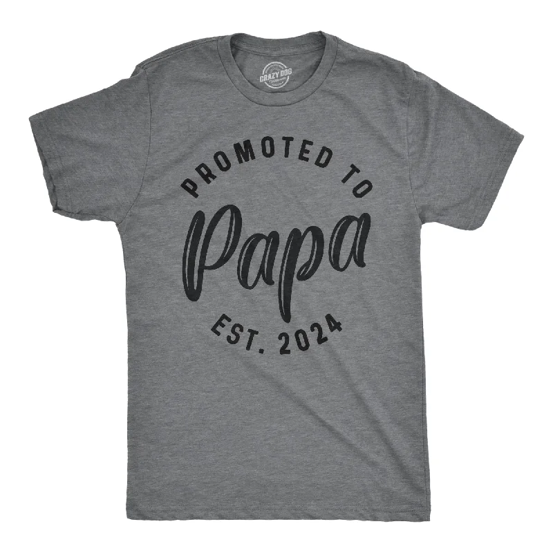 Men's ribbed t - shirts with a textured finish for added stylePromoted To Papa 2024
