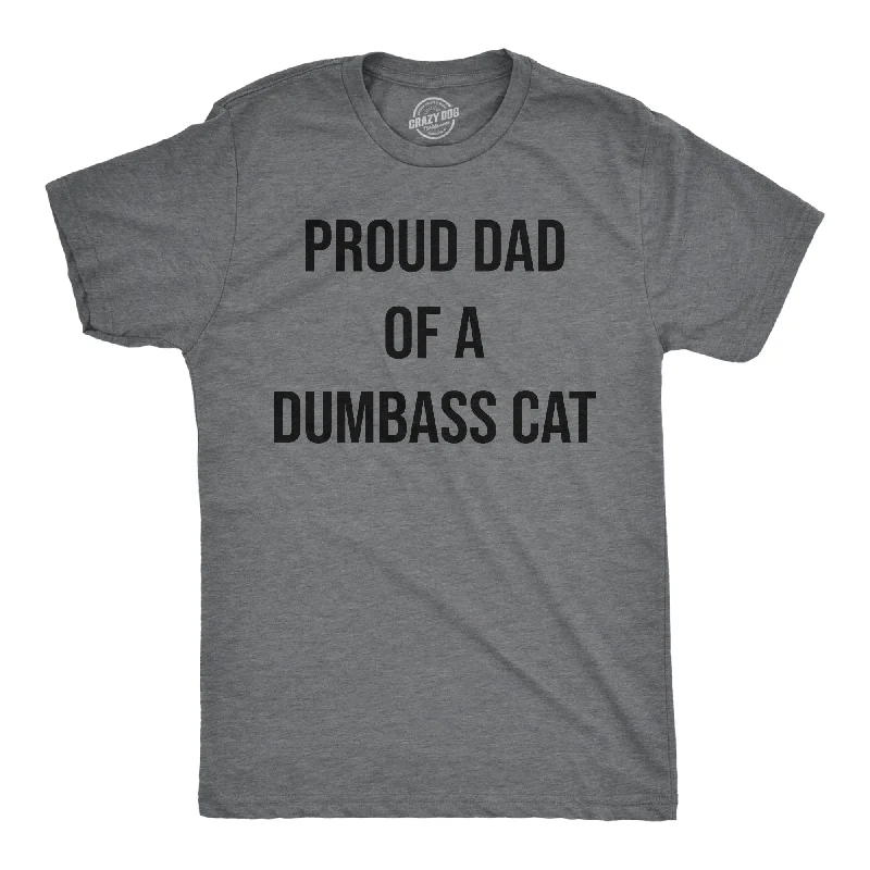 Men's long - sleeve henley t - shirts with button - down placketsProud Dad Of A Dumbass Cat Men's T Shirt Men's long - sleeve henley t - shirts with button - down placketsProud Dad Of A Dumbass Cat Men's T Shirt