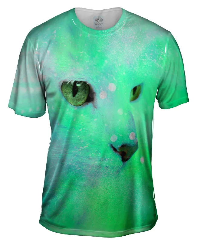 Men's lightweight performance t - shirts for running marathonsPsychedelic Kitty Close Up Men's lightweight performance t - shirts for running marathonsPsychedelic Kitty Close Up