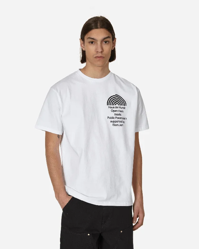 Men's plus - size pocket t - shirts with a classic lookSlam Jam Open Haus T-Shirt White Men's plus - size pocket t - shirts with a classic lookSlam Jam Open Haus T-Shirt White