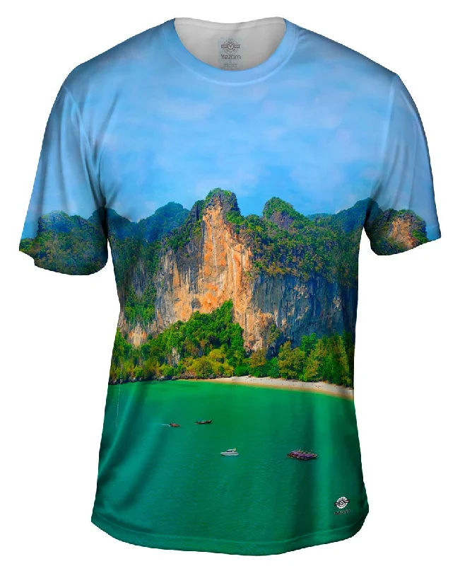 Men's ribbed t - shirts with a textured finish for added styleRailay Beach