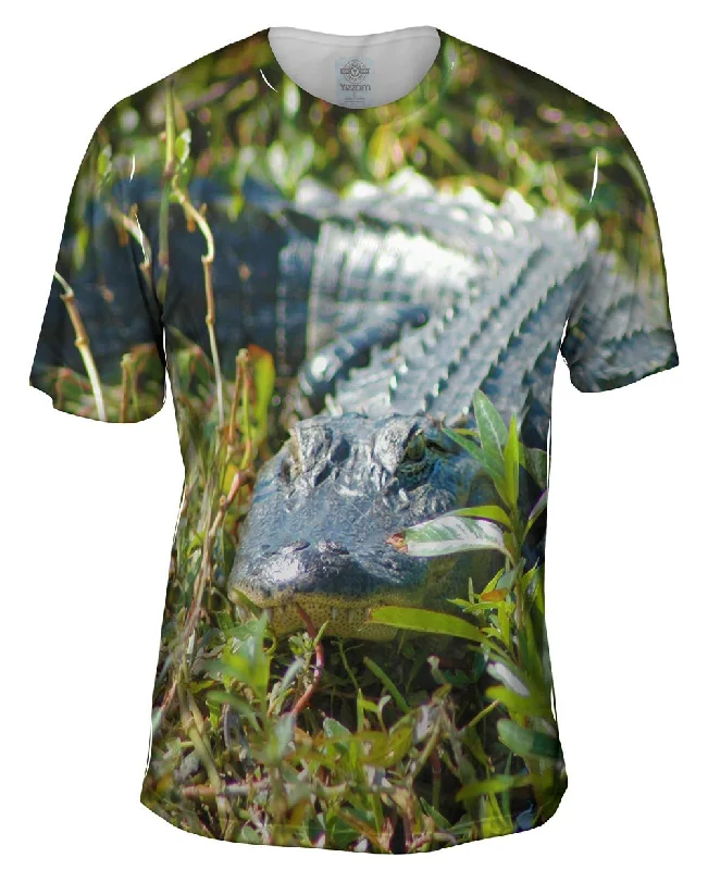 Men's printed Hawaiian t - shirts for tropical vacationsRambo Alligator