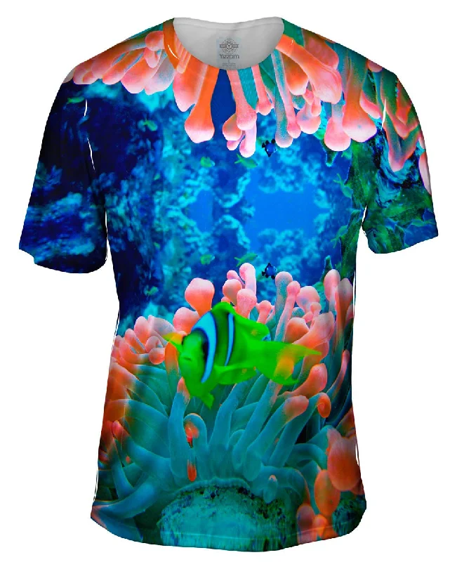 Men's eco - friendly recycled t - shirts for sustainable fashion choicesRed Sea Anemone Fish Underwater Men's eco - friendly recycled t - shirts for sustainable fashion choicesRed Sea Anemone Fish Underwater