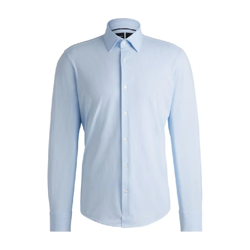 Men's smart - casual checkered t - shirts for semi - formal occasionsRegular-fit shirt in structured performance-stretch fabric Men's smart - casual checkered t - shirts for semi - formal occasionsRegular-fit shirt in structured performance-stretch fabric