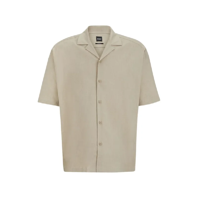 Men's smart - casual checkered t - shirts for semi - formal occasionsRelaxed-fit shirt in a linen blend
