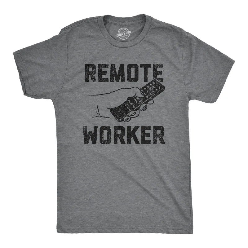 Men's button - front t - shirts with a unique artistic printRemote Worker Men's T Shirt Men's button - front t - shirts with a unique artistic printRemote Worker Men's T Shirt