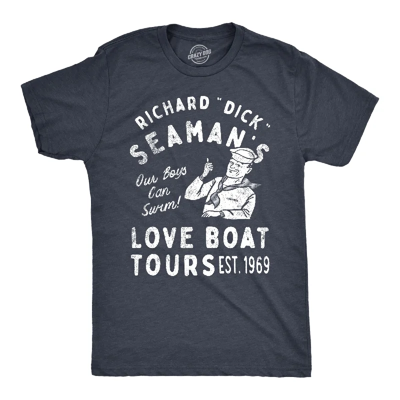 Men's organic cotton crew - neck t - shirts for everyday comfortRichard Dick Seamans Love Boat Tours Men's T Shirt Men's organic cotton crew - neck t - shirts for everyday comfortRichard Dick Seamans Love Boat Tours Men's T Shirt