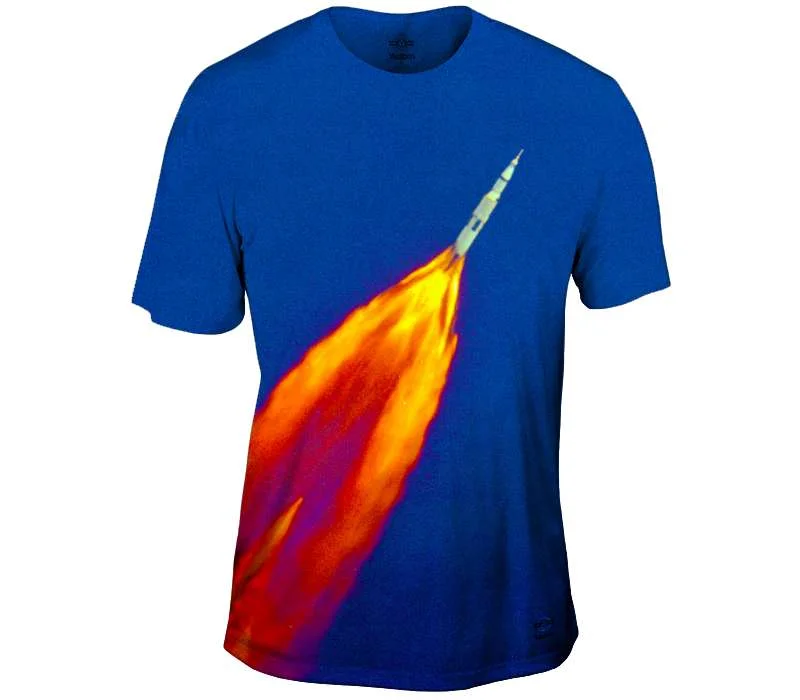 Men's button - front t - shirts with a unique artistic printRocket Trails