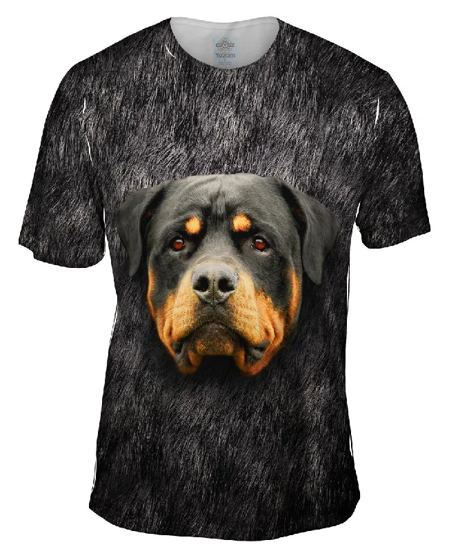 Men's polo t - shirts with a contrast collar for a preppy lookRotweiler Face