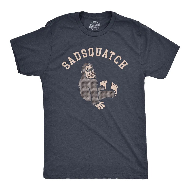 Men's button - front t - shirts with a unique artistic printSadsquatch Men's T Shirt Men's button - front t - shirts with a unique artistic printSadsquatch Men's T Shirt