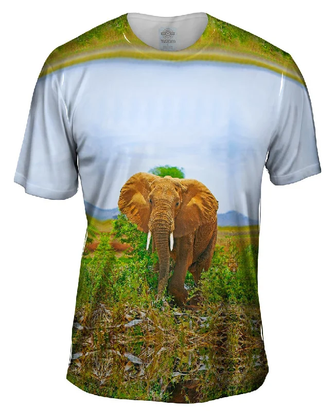 Men's eco - friendly recycled t - shirts for sustainable fashion choicesSafari Elephant Men's eco - friendly recycled t - shirts for sustainable fashion choicesSafari Elephant