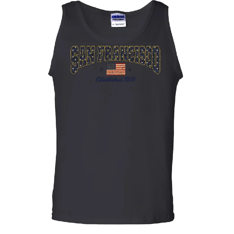 Men's thermal t - shirts with a high - neck design for cold weatherSan Francisco Stars Asst Colors Tank Top Men's thermal t - shirts with a high - neck design for cold weatherSan Francisco Stars Asst Colors Tank Top