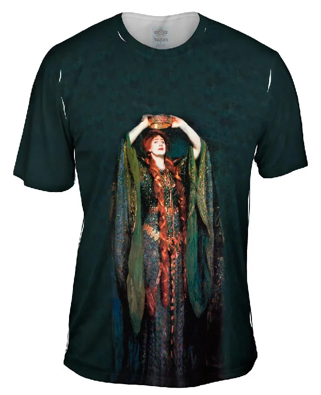 Men's button - front t - shirts with a unique artistic printSargent -"Ellen Terry as Lady Macbeth" (1889) Men's button - front t - shirts with a unique artistic printSargent -"Ellen Terry as Lady Macbeth" (1889)