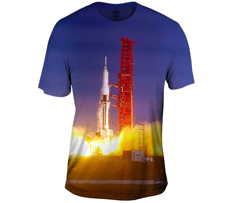 Men's smart - casual checkered t - shirts for semi - formal occasionsSaturn Launch
