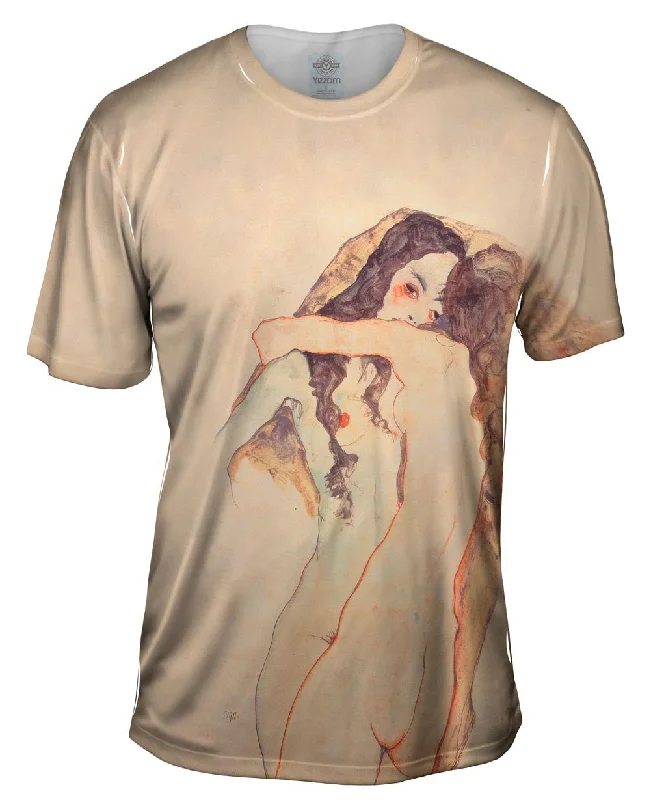 Men's moisture - wicking athletic t - shirts for intense workoutsSchiele -"Duo Nude Women" (1911) Men's moisture - wicking athletic t - shirts for intense workoutsSchiele -"Duo Nude Women" (1911)