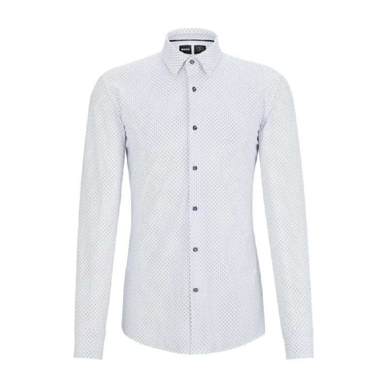 Men's ribbed t - shirts with a textured finish for added styleSlim-fit shirt in printed performance-stretch material Men's ribbed t - shirts with a textured finish for added styleSlim-fit shirt in printed performance-stretch material