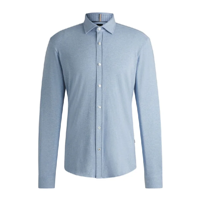 Men's long - sleeve henley t - shirts with button - down placketsSlim-fit shirt in stretch-cotton jersey Men's long - sleeve henley t - shirts with button - down placketsSlim-fit shirt in stretch-cotton jersey