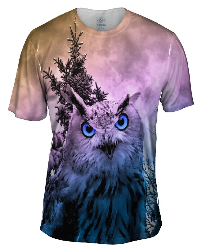 Men's v - neck muscle t - shirts for a body - building aestheticSnow Blue Owl