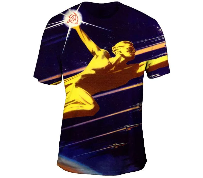 Men's UV - protection t - shirts for outdoor activities in the sunSoviet Race to Space Propaganda Men's UV - protection t - shirts for outdoor activities in the sunSoviet Race to Space Propaganda