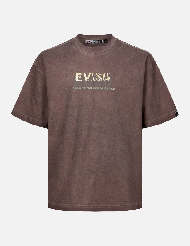Men's antimicrobial t - shirts for odor - free freshness during travelSpray Dyed Multi Logo Print Loose Fit T-shirt Men's antimicrobial t - shirts for odor - free freshness during travelSpray Dyed Multi Logo Print Loose Fit T-shirt
