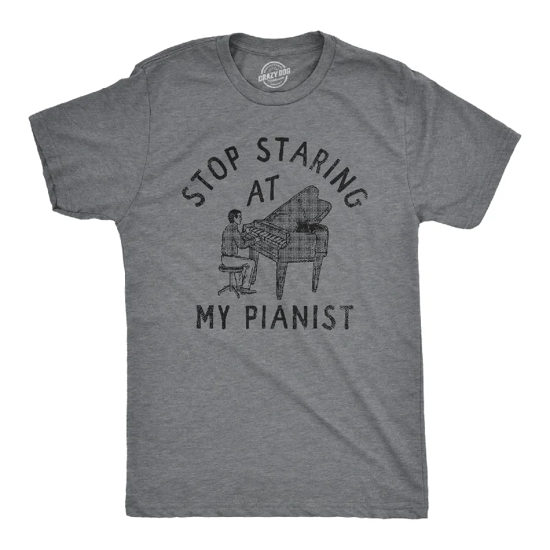 Men's v - neck muscle t - shirts for a body - building aestheticStop Staring At My Pianist Men's T Shirt Men's v - neck muscle t - shirts for a body - building aestheticStop Staring At My Pianist Men's T Shirt