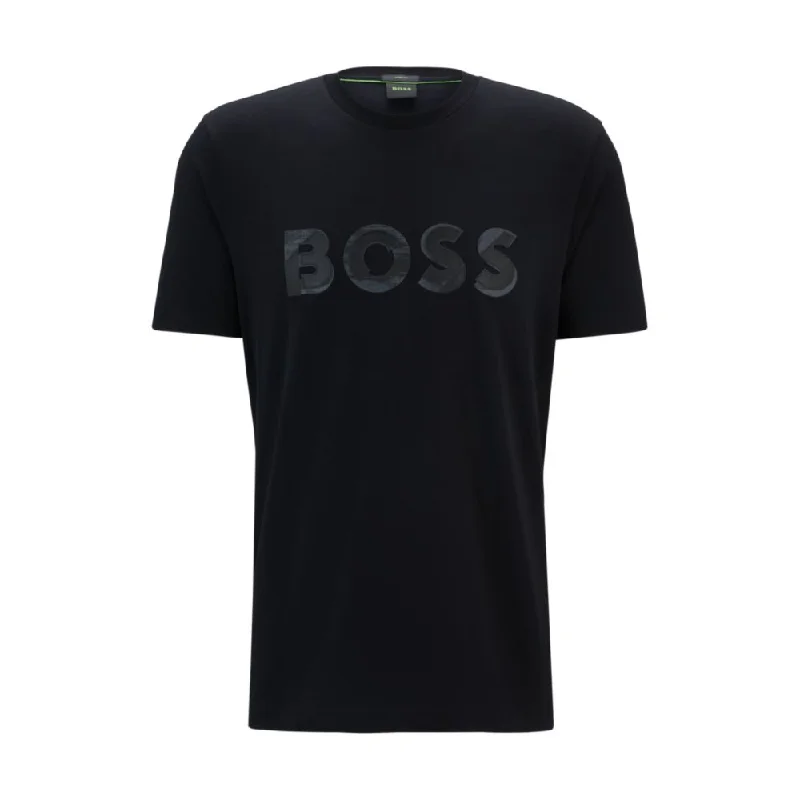 Men's tie - dye t - shirts with a bohemian styleStretch-cotton short-sleeved T-shirt with logo artwork