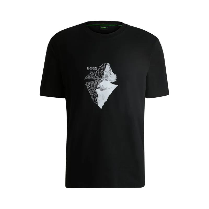 Men's UV - protection t - shirts for outdoor activities in the sunStretch-cotton T-shirt with printed and embroidered artwork Men's UV - protection t - shirts for outdoor activities in the sunStretch-cotton T-shirt with printed and embroidered artwork