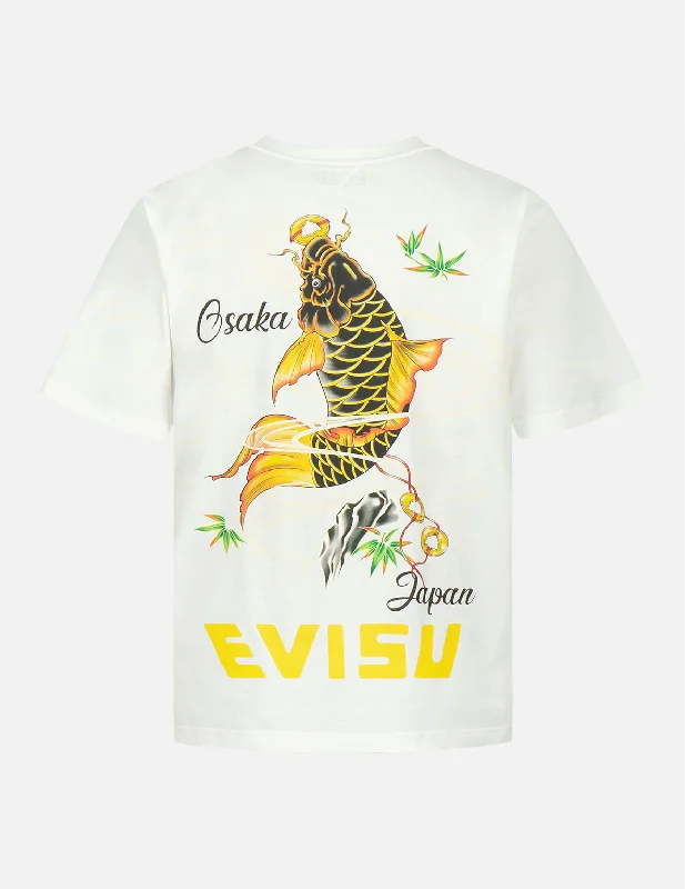 Men's tie - dye t - shirts with a bohemian styleTattoo Koi Print T-shirt