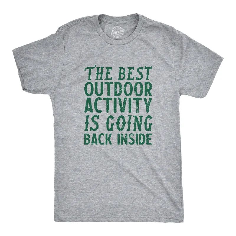 Men's long - sleeve henley t - shirts with button - down placketsThe Best Outdoor Activity Is Going Back Inside Men's T Shirt Men's long - sleeve henley t - shirts with button - down placketsThe Best Outdoor Activity Is Going Back Inside Men's T Shirt