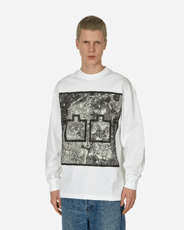 Men's tie - dye t - shirts with a bohemian styleIce Longsleeve T-Shirt White